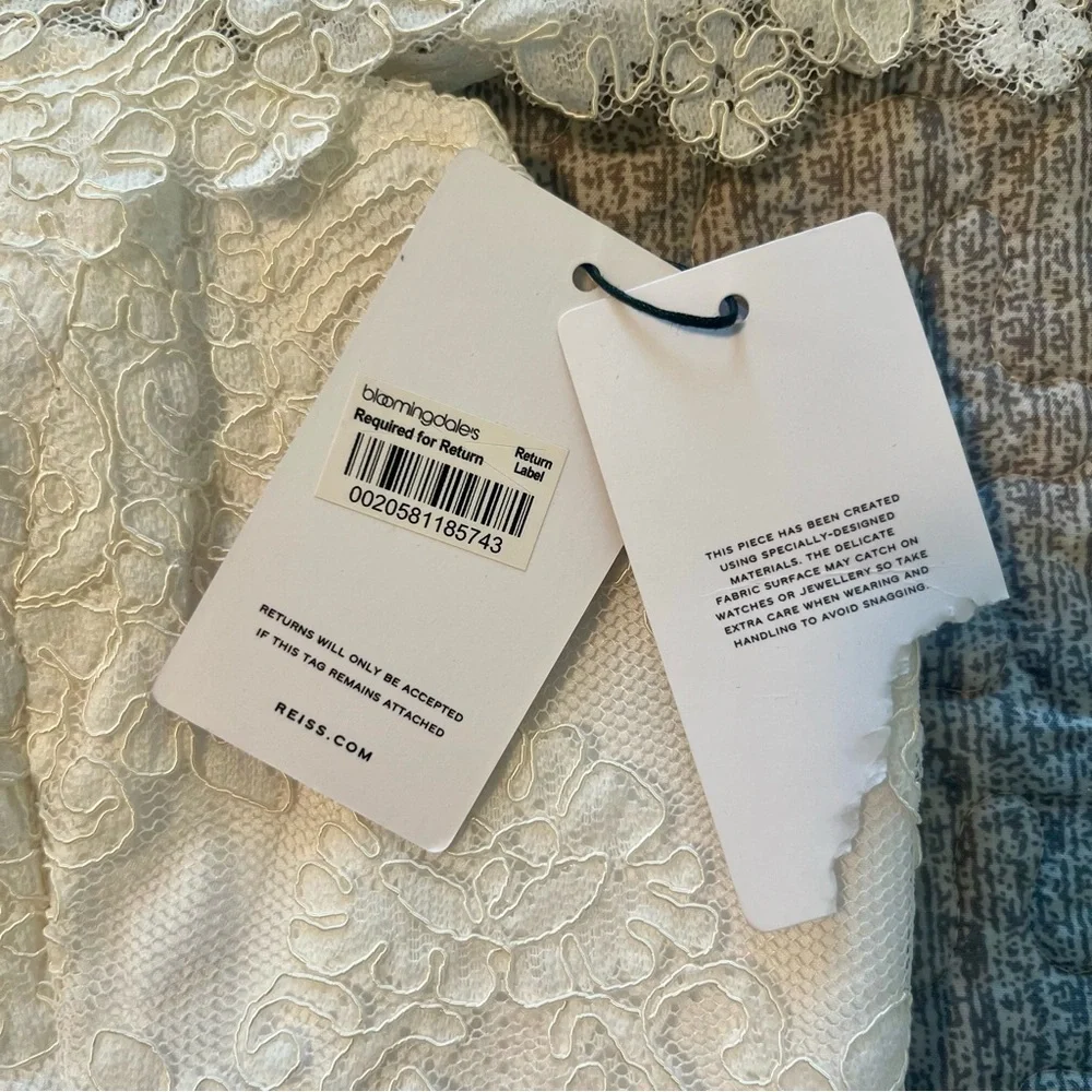 Reiss Evora Bardot Lace Off Shoulder Crop Top White NWT Size 8 Bridal - Picture 4 of 11